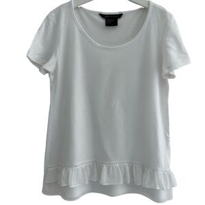 Armani Exchange Women White Top with Ruffles XS
